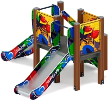 Горка двойная Малыш (Граффити) - ИО 41.01.02-03 - Н=750 Горка двойная Малыш (Граффити) - ИО 41.01.02-03 - Н=750