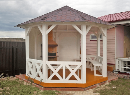 Восьмигранная беседка ПИКНИК с барбекю, фото 1