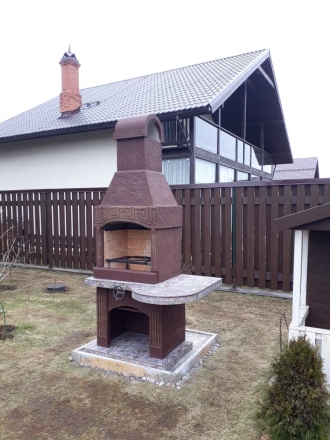 Печь № 5А — Барбекю меандр с круглым столом, фото 3