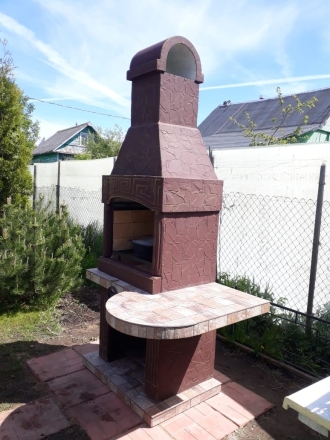 Печь № 5А — Барбекю меандр с круглым столом, фото 2