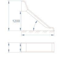 Горка открытая из нержавеющей стали с высотой спуска 1200 мм, цвет нержавеющая сталь – ГПО1200НТ Горка открытая из нержавеющей стали с высотой спуска 1200 мм, цвет нержавеющая сталь – ГПО1200НТ