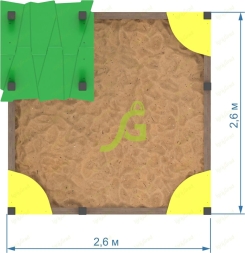 Детская песочница IgraGrad с крышей (мод.2), фото 3 Детская песочница IgraGrad с крышей (мод.2), фото 3