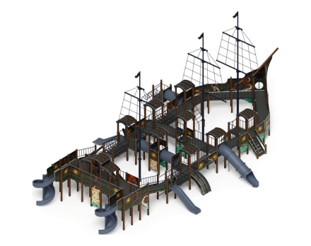 Детская игровая площадка Баркентина Летучий голландец (винтовой скат) ДИК 2.03.3.06-11 H=1200 H=1500 H=2000, фото 3