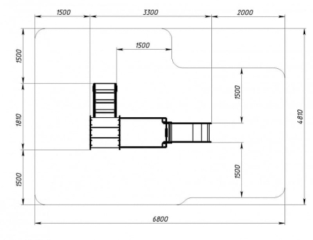 Паровозик (серо-синий) мини - ДИК 1.03.5.01-13 - Игровой комплекс H=750, фото 6