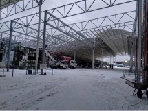 Высокий односкатный навес с большим пролетом