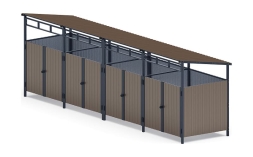 Навес контейнерной площадки для мусора (4 секции) МФ 55.02.02.4-02, фото 1