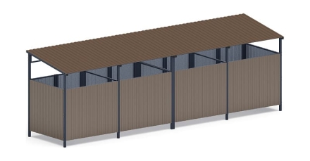 Навес контейнерной площадки для мусора (4 секции) МФ 55.02.02.4-02, фото 3