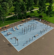 Типовая воркаут площадка НП-5 (270 кв.м)