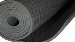 Коврик для йоги 6 мм однослойный черный TPE 1830х610х6 мм, фото 2