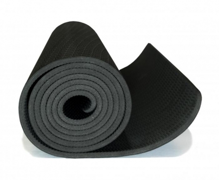 Коврик для йоги 6 мм однослойный черный TPE 1830х610х6 мм, фото 3