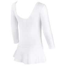 Купальник гимнастический с длинным рукавом с юбкой, полиамид белый 182п/а (30-34) Купальник гимнастический с длинным рукавом с юбкой, полиамид белый 182п/а (30-34)