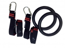 Гимнастические кольца со стропой на карабинах (комплект) Гимнастические кольца со стропой на карабинах (комплект)