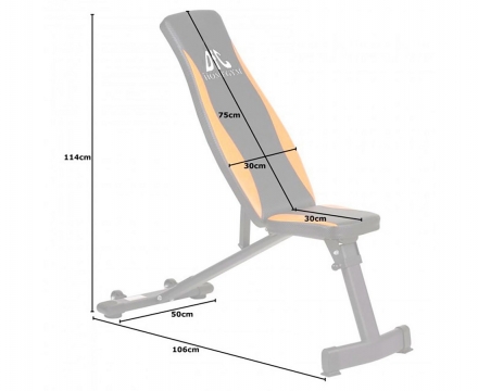 Скамья силовая универсальная DFC черная/оранж. DBCH1, фото 6