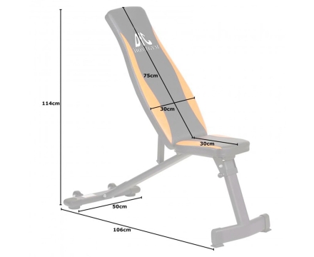 Скамья силовая универсальная DFC черная/оранж. DBCH1, фото 3