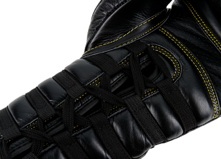 (UFC Премиальные тренировочные перчатки на шнуровке черные - 8 Oz), фото 4