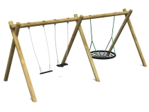 Качели тройные с гнездом Качели тройные с гнездом