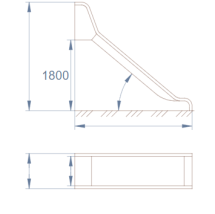 Горка открытая из нержавеющей стали с высотой спуска 1800 мм, цвет нержавеющая сталь – ГПО1800НТ