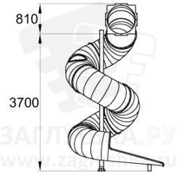Тоннельная винтовая горка с иллюминаторами высотой 3700 мм, фото 4