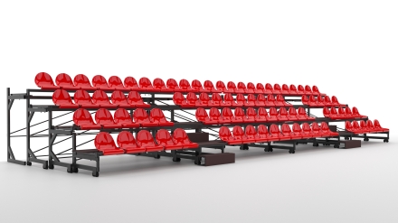 Трибуна телескопическая ОЛИМП СИТИ 4-х рядная на 84 места без ограждения, фото 1