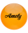 Мяч для художественной гимнастики AGB-102, 19 см, оранжевый, с блестками