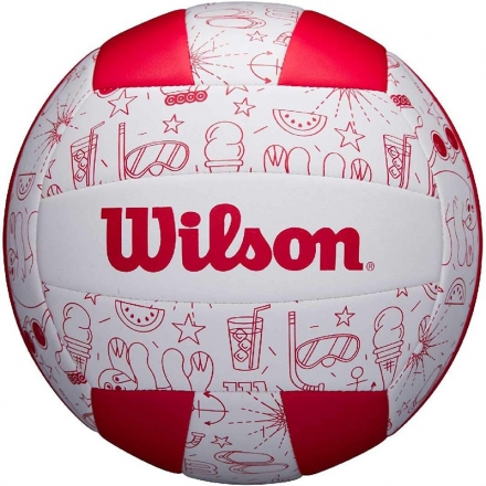 Мяч вол. &quot;Wilson Seasonal&quot; арт.WTH10320XB, р.5, 18 пан, композит.кожа, маш.сшивка, бело-красный, фото 1