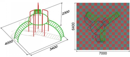 Уличный спортивный комплекс Турник Ракета для игровой площадки, фото 2
