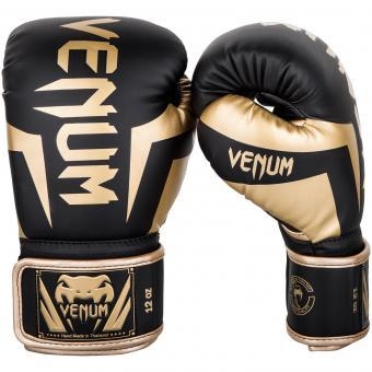 Перчатки боксерские Venum Elite Black/Gold, фото 1