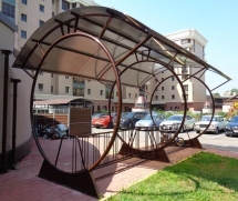 Велопарковка с навесом Круги