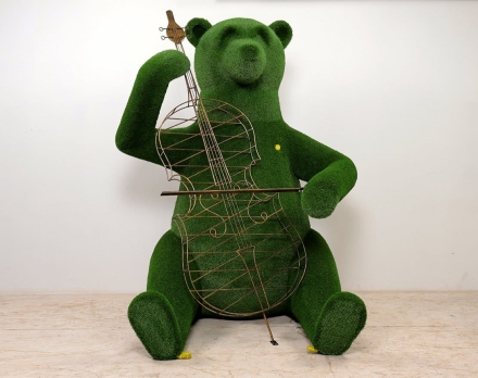 Топиари медведь с виолончелью - газон Eco, фото 1