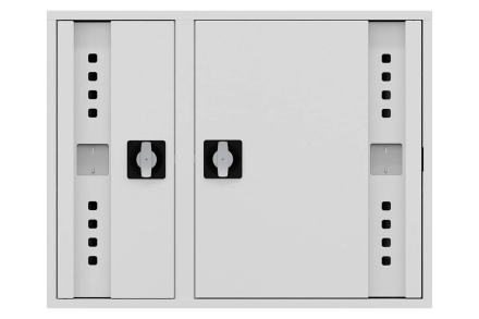 Пожарный шкаф НПО ПУЛЬС ШП-К-О-Пульс-315 НЗБ/ВЗБ (У) ручка-замок, пр/лев, нав/встр, закрытый, белый, 840x650x230 мм 5501010200145, фото 1