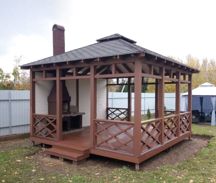 Квадратная беседка Бриз с барбекю, фото 1