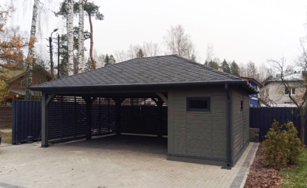 Навес для машин с хозблоком НИКОЛИНО Базовая комплектация, фото 1