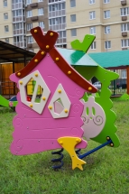 Качалка на пружине Избушка 2-х местная 04046 для детской площадки
