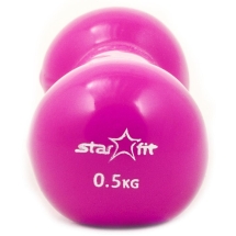 Гантель виниловая DB-102 0,5 кг, розовая