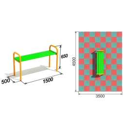 Лавочка детская для игровой площадки, фото 3