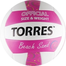 Мяч волейбольный любительский для пляжного волейбола "TORRES Beach Sand Pink", размер 5 Мяч волейбольный любительский для пляжного волейбола "TORRES Beach Sand Pink", размер 5