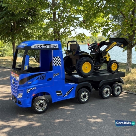 Электромобиль Mercedes-Benz Actros HL358 4WD с прицепом синий, фото 4