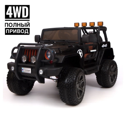 Электромобиль Jeep Wrangler 4WD WXE1688 T555MP черный, фото 1