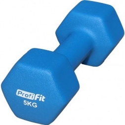 Гантель в виниловой оболочке PROFI-FIT 5 кг, форма шестигранник, синий, фото 3