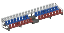 Трибуна сборно-разборная 3-х рядная на 50 мест СТ-220 Трибуна сборно-разборная 3-х рядная на 50 мест СТ-220