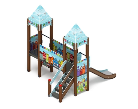 Детская игровая площадка Королевство (Коты) ДИК 1.15.06-21 H=900, фото 1