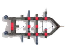 Детская игровая площадка Баркентина Мульт (винтовой скат) ДИК 2.03.3.06-10 H=1200 H=1500 H=2000