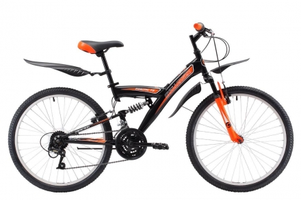 Велосипед Challenger Cosmic FS 24 чёрный/оранжевый/белый, фото 1
