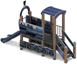 Паровозик (серо-синий) мини - ДИК 1.03.5.01-14 - Игровой комплекс H=750, фото 4