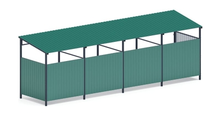 Навес контейнерной площадки для мусора (4 секции) МФ 55.02.03.4-01, фото 2