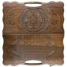 Нарды резные "Армянский узор 5" с ручкой 60, Haleyan Нарды резные "Армянский узор 5" с ручкой 60, Haleyan