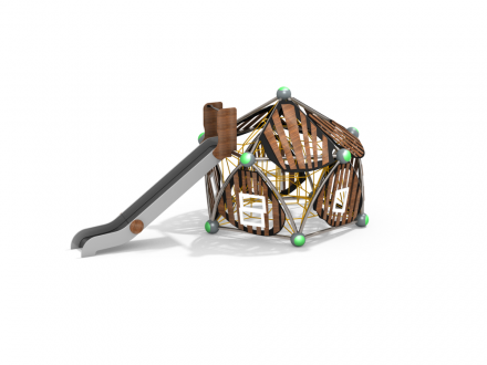 УК 7.420.11 Пятиугольный домик с горкой и сеткой, фото 1