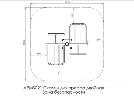 Скамья для пресса двойная ARMS021, фото 3