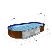 Бассейн Лагуна Гигабасс 7,0х3,5х1,5 м