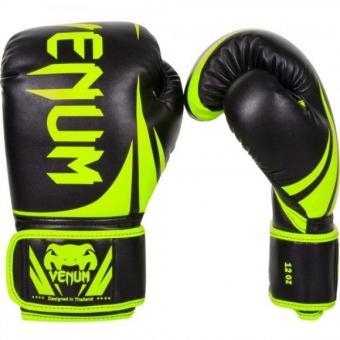 Перчатки боксерские Venum Challenger 2.0 Neo Yellow/Black, фото 2